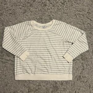 Womans Old Navy Gray & White Striped Sweater